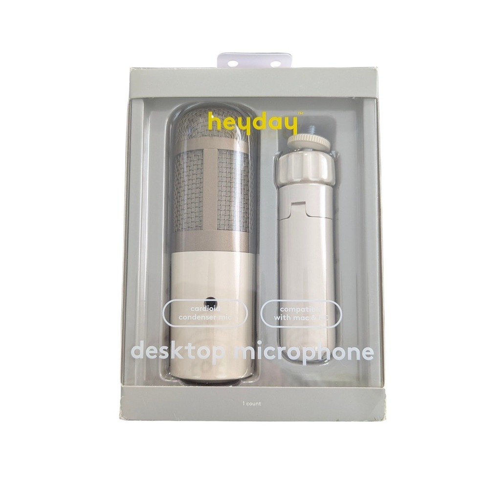 Z2N Desktop Microphone Stone White 6' USB cable‎ Compatible w/Mac & PC By heyday